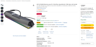 AOC ACS4650 Bocinas para PC por $208 en Amazon