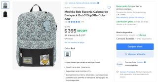 Mochila Bob Esponja 23L azul por $395 | Mercado Libre