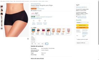 Ilusión Bóxer Braguita Mujer Negro G por $57 | Amazon