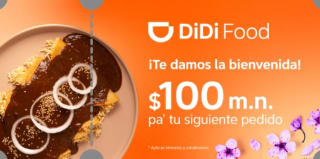 Cupón DiDi Food: $100 de Descuento