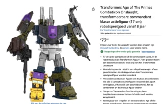 Transformers Generations Prime Leader Megatronus THE FALLEN voor €73,82 bij Amazon