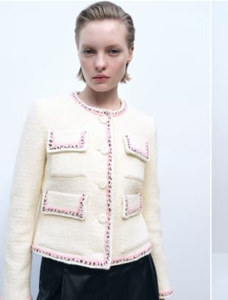 Chaqueta tweed ribetes contraste por 22.99€