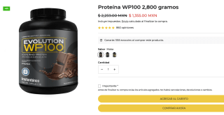 Proteína WP100 2.8kg Evolution por $1,220 | Evolution Real