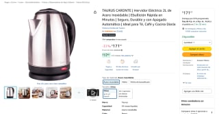 TAURUS CARONTE hervidor eléctrico 2 L por $172 en Amazon