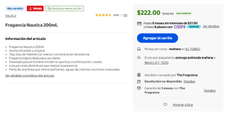 Nautica 200 ml Eau de Toilette por $222 en Walmart