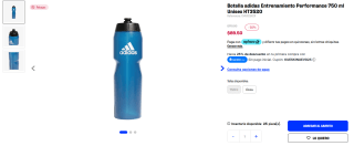 Botella Adidas Performance 750ml HT3520 por $90 | Martí