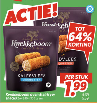 Kwekkeboom oven & airfryer snacks voor €1,99 bij de Dekamarkt