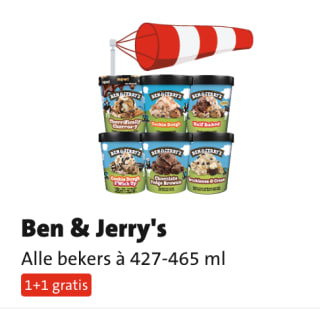 1+1 gratis op Ben & Jerry's Alle bekers à 427-465 ml bij Jumbo