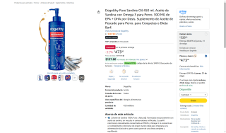 Aceite Sardina Dogelthy 450ml por $420 | Oferta Amazon