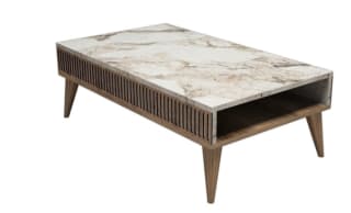 Table basse Milan noyer marbre blanc CONCEPT1 105 x 60 x h34,6cm à 131€