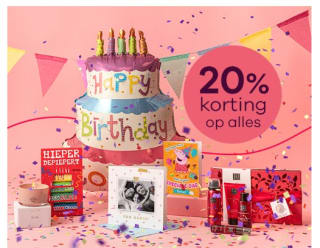 20% korting op alle kaarten, cadeaus, bloemen en planten bij Greetz
