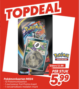 Pokemonkaarten chaos rising checklane voor €5,99 bij de Dekamarkt