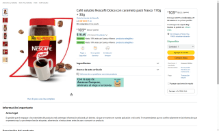 Nescafé Dolca con Caramelo 200g por $103 | Amazon