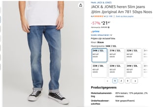 Jack & Jones slim jeans voor €21,67 bij Amazon