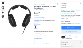 Audífonos Sennheiser HD560s por $2,955 | Oferta Mercado Libre