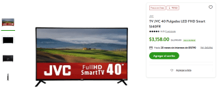 Smart TV JVC 40" LED FHD SI40FR por $2,958 | Bodega Aurrera