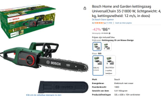 Bosch Universele kettingzaag 35 Elektrisch 1800W voor €86,42 bij Amazon