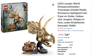 LEGO Jurassic World 76969 Dinosaurusfossielen: Triceratops schedel voor €24,90