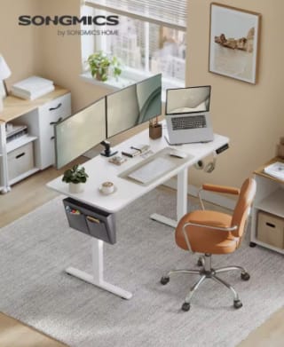 SONGMICS Escritorio Eléctrico, Regulable en Altura, 60 x 140 por 62.50€