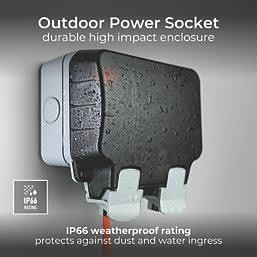 British General IP66 13A 2-Gang SP Weatherproof Outdoor Switched Socket for £8.47