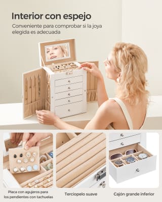 SONGMICS Caja Joyero de 6 niveles por 26,68€