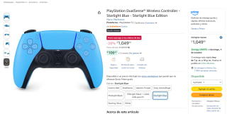 PlayStation DualSense Wireless Controller Starlight Blue por $1,049 en Amazon
