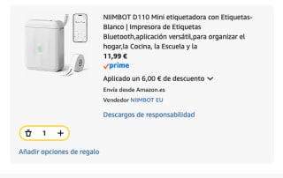 NIIMBOT D110 Mini etiquetadora con Etiquetas, Impresora Bluetooth por 11.99€