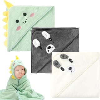Halinuia 3 Piezas Toalla de baño con capucha para bebé por 14,81€ en Amazon