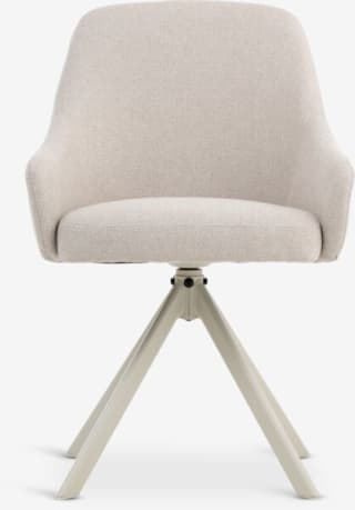 Eetkamerstoel ROSTRUP draaivoet beige stof voor €55 bij JYSK