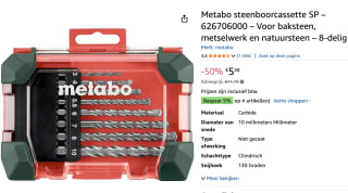 Metabo steenboorcassette SP 8-delig voor €5,58 bij Amazon