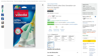 Vileda Guante Látex Extra Sensation (Talla L) por $29 en Amazon