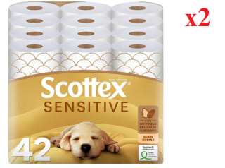 2 x Scottex Papel Higiénico Sensitive 42 rollos con 3 capas por 22.33€