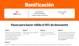 10% de bonificación en Amazon con DiDi Card (registro previo)