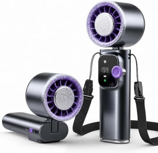 Yaskyly Handheld Turbo Fan with Ice Cooler for £10.11 at Amazon