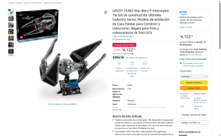 LEGO Star Wars TIE Interceptor UCS por $4,153 | Amazon