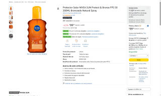 Protector Solar NIVEA SUN por $99 | Oferta Amazon