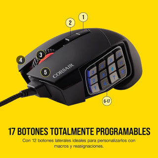 Corsair Scimitar Elite RGB Óptico MOBA/MMO Ratón para Juegos por 59,99€
