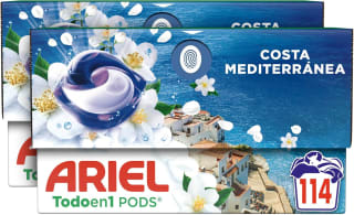 Ariel Todo en 1 PODS Brisa Marina y Jazmín (114 lavados) por 27,99€ en Amazon