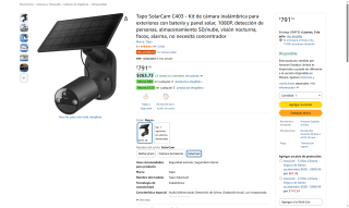 Tapo SolarCam C403 Cámara Inalámbrica por $613 | Amazon