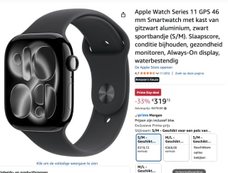 Apple Watch Serie 11 GPS 46 mm voor €319 bij Amazon