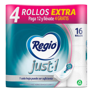 Papel Higiénico Regio Just 16 Piezas por $150 en Chedraui
