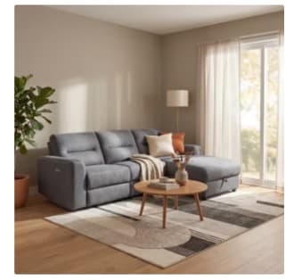 Canapé d'angle droit relax électrique MAURICE tissu gris à 799,99€