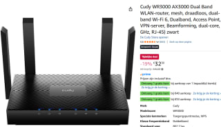 Cudy WR3000 AX3000 Gigabit Mesh Wi-Fi 6 Router voor €32,30 bij Amazon
