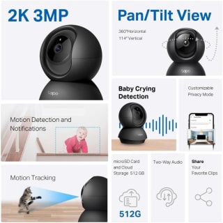 Tapo C211 Cámara de Seguridad 2K Pan/Tilt por $395 en Amazon