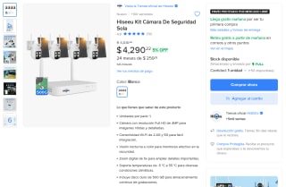 Kit de 4 cámaras solares 4MP 500GB por $4,290 | Mercado Libre
