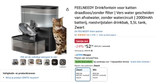FEELNEEDY Drinkfontein voor katten draadloos/zonder filter voor €52,24 bij Amazon