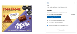 Pack Chocolates Milka Toblerone 380g por $107 | Sam's Club