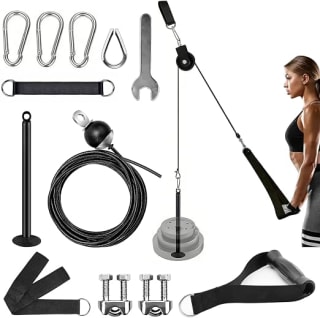Fitness LAT y Sistema de Polea de Elevación 9Pzs por $324 en Amazon