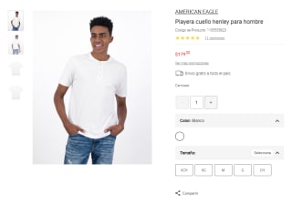 Playera Henley Blanco AE por $179 | Oferta Liverpool