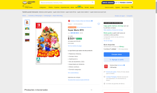 Super Mario RPG Switch 512GB por $501 | Oferta Mercado Libre
